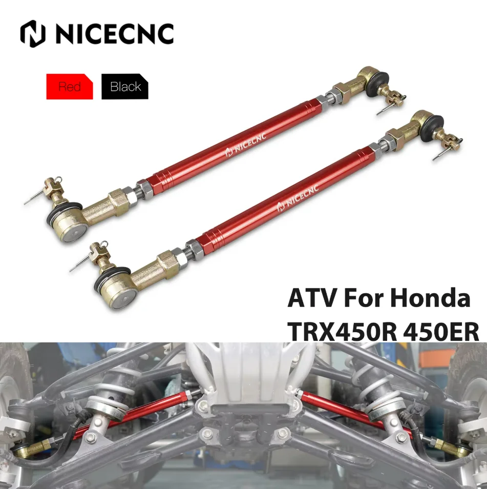 

ATV For Honda TRX450R TRX450ER Upgraded Ball Joint Tie Rod Kit Weatherproof OEM53521-HP1-600 20mm Thickness TRX 450R 450ER