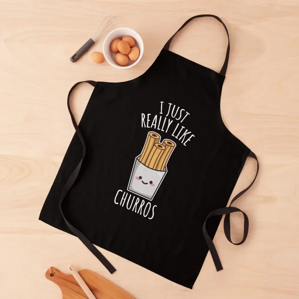 

I Just Really Like Churros - Cute Churros Design Apron Barista Kitchen For Man Things For Kitchen Apron