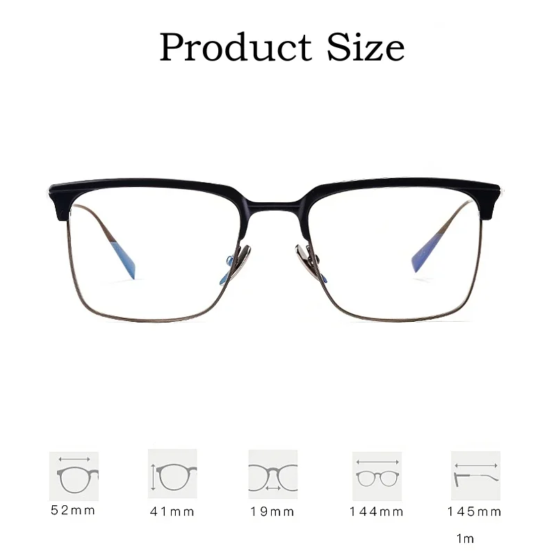 OLLYMURS titanio calidad final moda Retro cuadrado negocios gafas puras prescripción óptica gafas de lujo marco hombres S1905