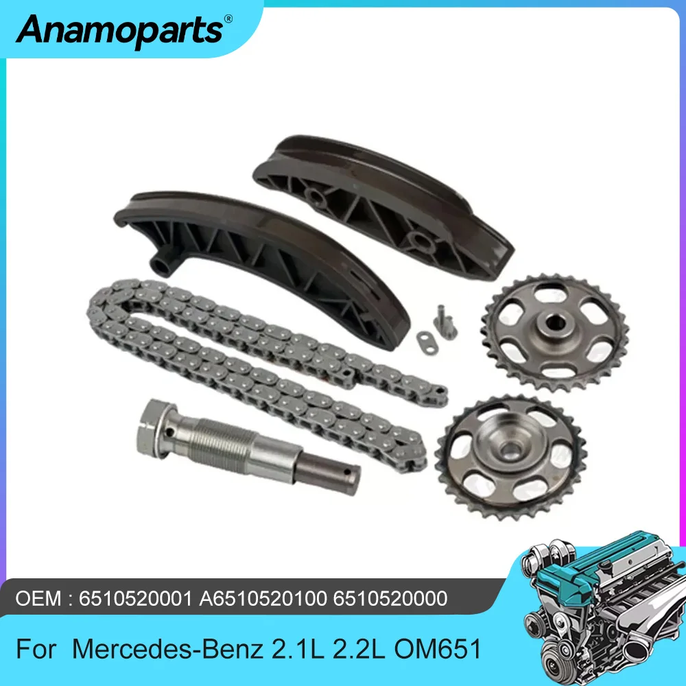 

Engine Timing Chain Kit for Mercedes-Benz E250 GLE300D GLK250 Sprinter 2500 2.1L 2.2L OM651 Diesel 2009-2016 T L4 Fit 2.1 2.2 L