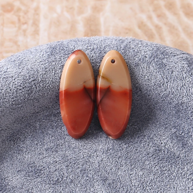

Натуральный Mookite Jasper Stone бусины овальные серьги DIY аксессуары для изготовления ювелирных изделий 25x10x3 мм 2,5 г женская мода