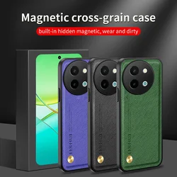 For Vivo Y38 5G Case Cross Leather Texture Magnetic Shell For vivo Y38 Y 38 38Y 5G TPU Frame Camera Protection Shockpoof Cover