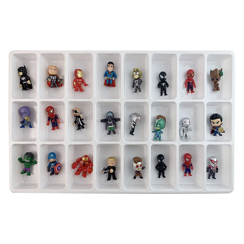 24 Uds figura de Disney mini caja de calendario de Adviento de Marvel figuras de Anime de Los Vengadores Spider Iron Man Hulk juguete niños regalo de Navidad 2025