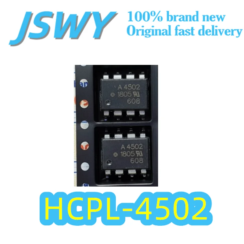 

(5/50 pieces) HCPL-4502 Original Optocoupler isolator SOP-8 package 3750V isolation 1MBd rate Electronics Speed ​​delivery