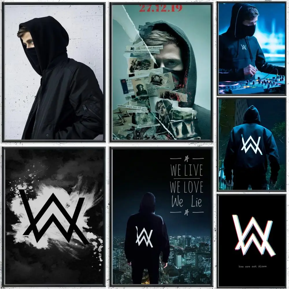 Trending DJ A-Alan WalkerS Poster HD Self-Adhesive No Residue After Removal Ideal for All Kinds of Wall Decor