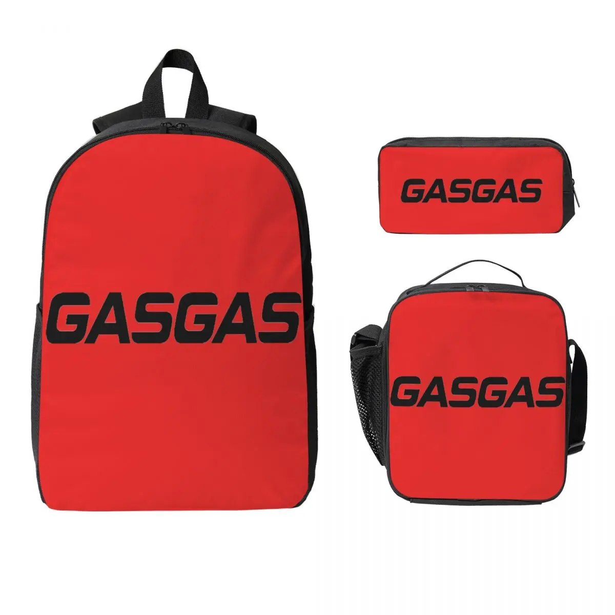 

G-Gasgas мотоцикл рюкзак с логотипом для мальчиков и девочек BookBag школьная сумка сумки на плечо 3 шт. изолированная сумка для обеда пенал