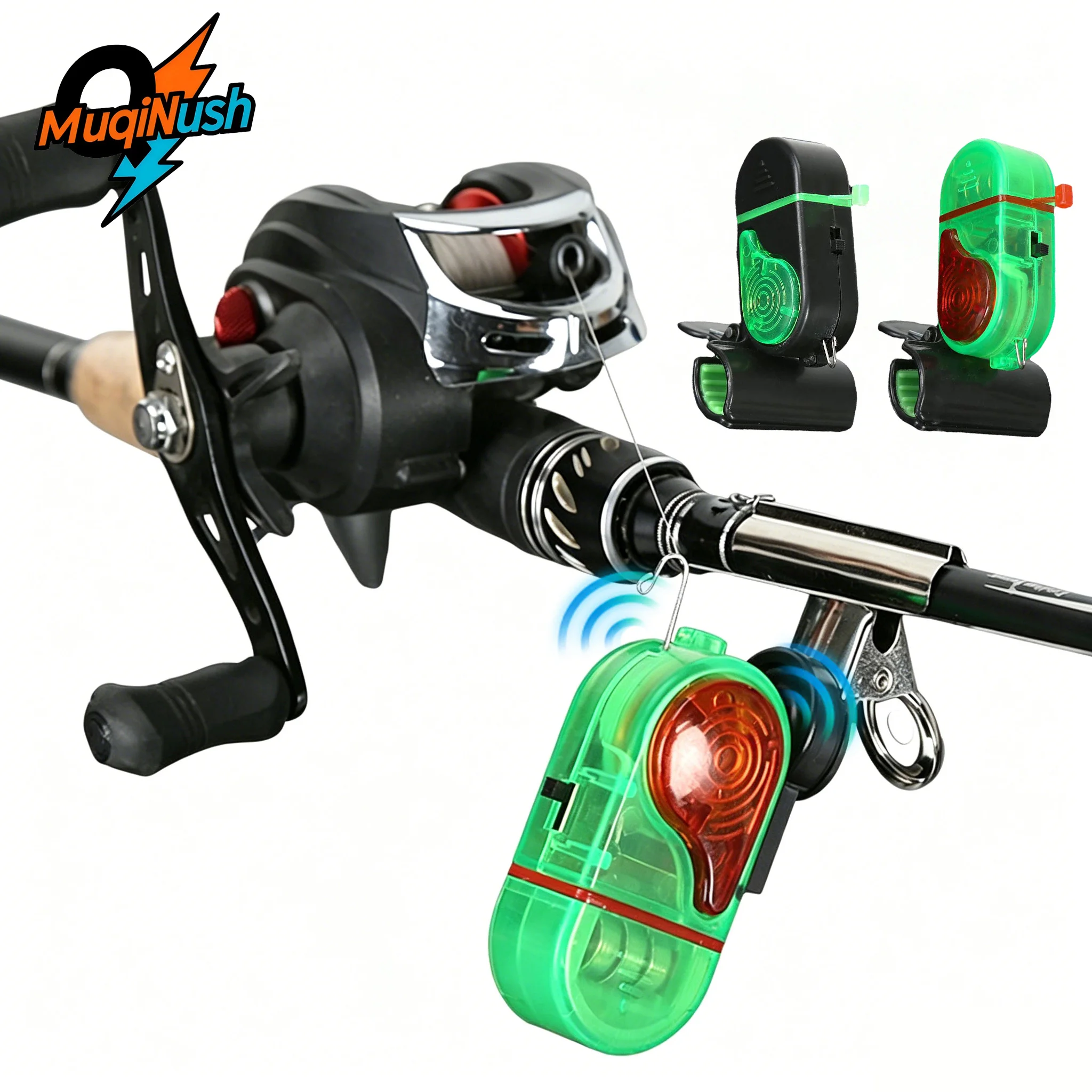 MuqiNush 2/4pcs Fishing Bite Alarm Sound Light Integrated Sea Rod Alarm Electronic Night Fishing Tackle Accessories For Angling