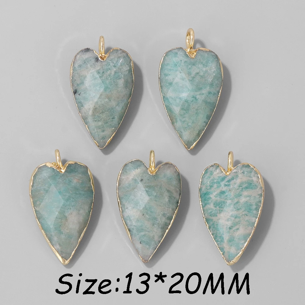 2Pcs Shiny Labradorite Heart Shape Pendants for DIY Jewellery
