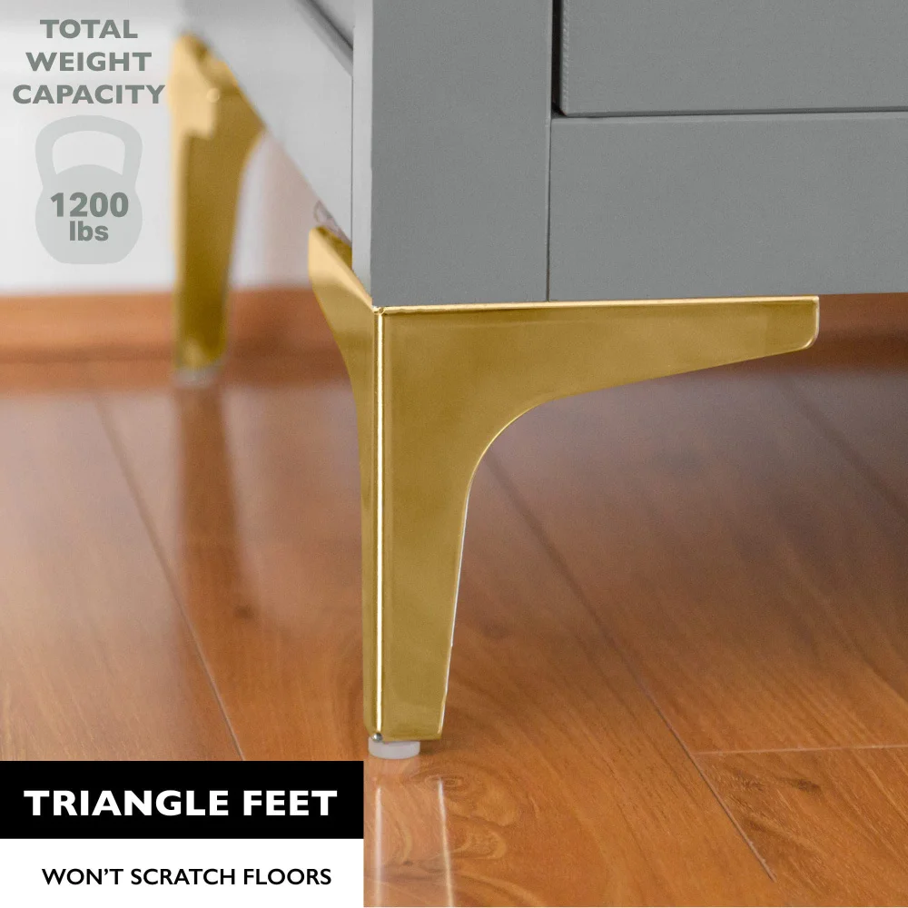 15CM Modern Luxury Side Bedside Tv Stand Feet Steel Golden and Matte Black Metal Bed Cabinet Sofa Furniture Legs for Furniture