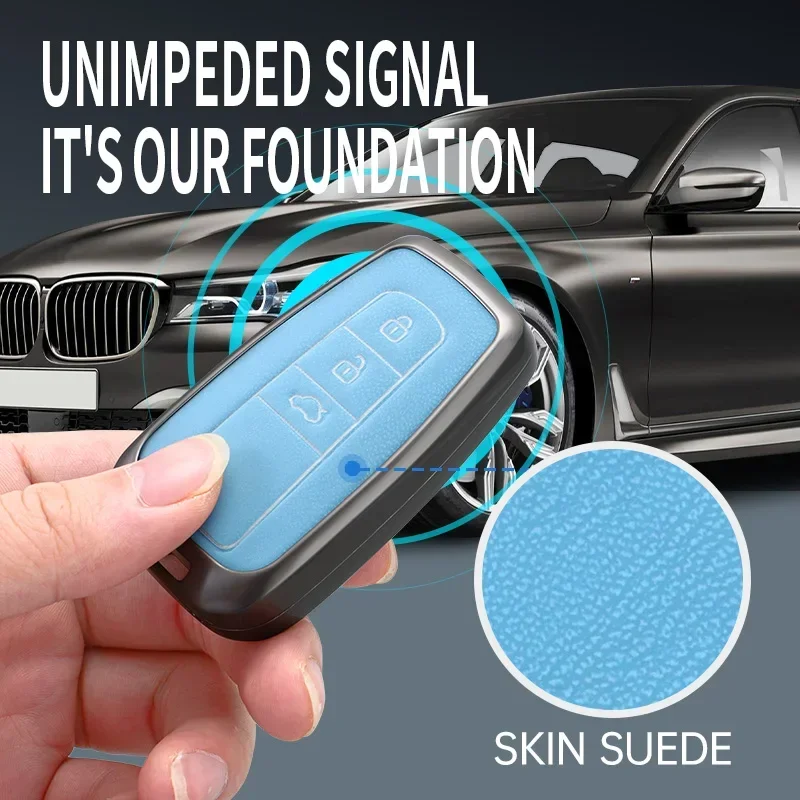 حافظة مفاتيح السيارة من سبائك الزنك + الجلود لسيارة تويوتا كورولا هايبرد 2021 Rav4 لاند كروزر برادو كامري هايلاندر بريوس C-HR 2018+