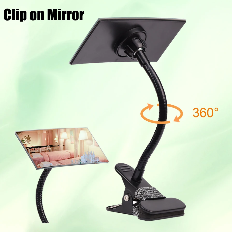 

360° Flexible Clip on Computer Desk Mirror Light Clip Type Mirror on Lamp Lash Extension Supplies Beauty Tool Lashes Accessories