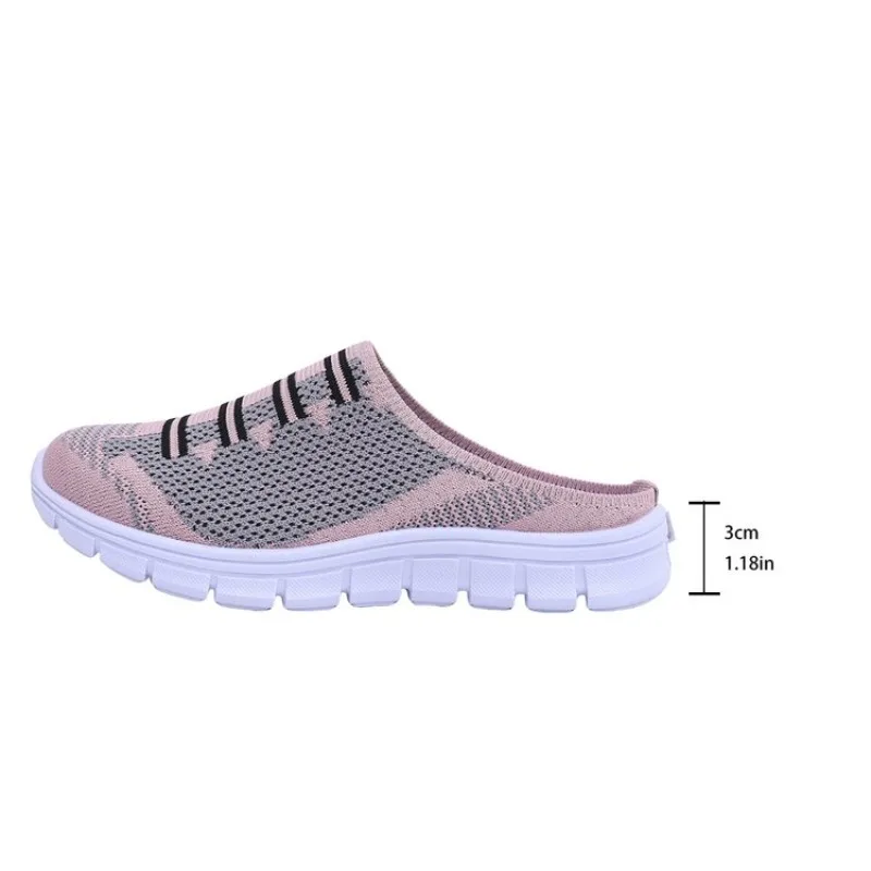 Vrouwen Ademend Mesh Loafers Zomer Nieuwe Outdoor Antislip Slip-on Platte Schoenen Comfortabele Sandalen Vrouwen Casual Halve Slippers - afbeelding 2