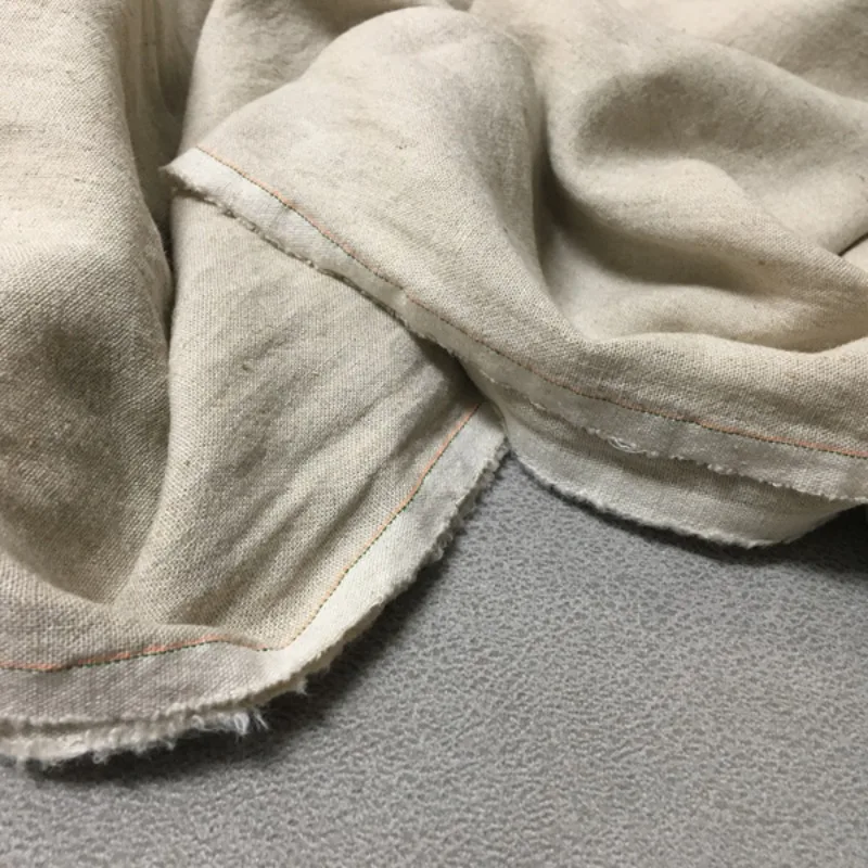 High-Quality Mika Khaki Cotton Linen Fabric Without Chemical Fiber Composition Clothing  Shirt Dress Pants Fabric Per Meter