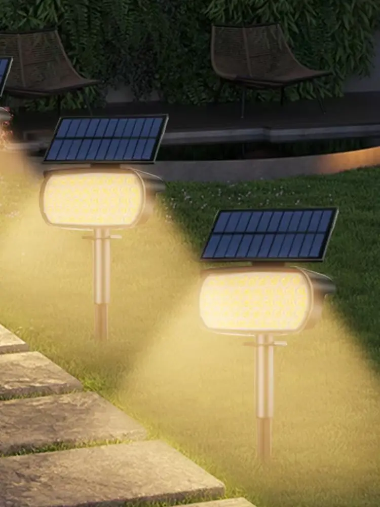 48/108LED Solar-Spotlights für den Außenbereich, Solar-Wegeleuchten, IP65 wasserdicht, 3 Modi, Solar-Landschaftsstrahler, große Solarpanels, solarbetriebene Leuchten für Garten-, Hof- und