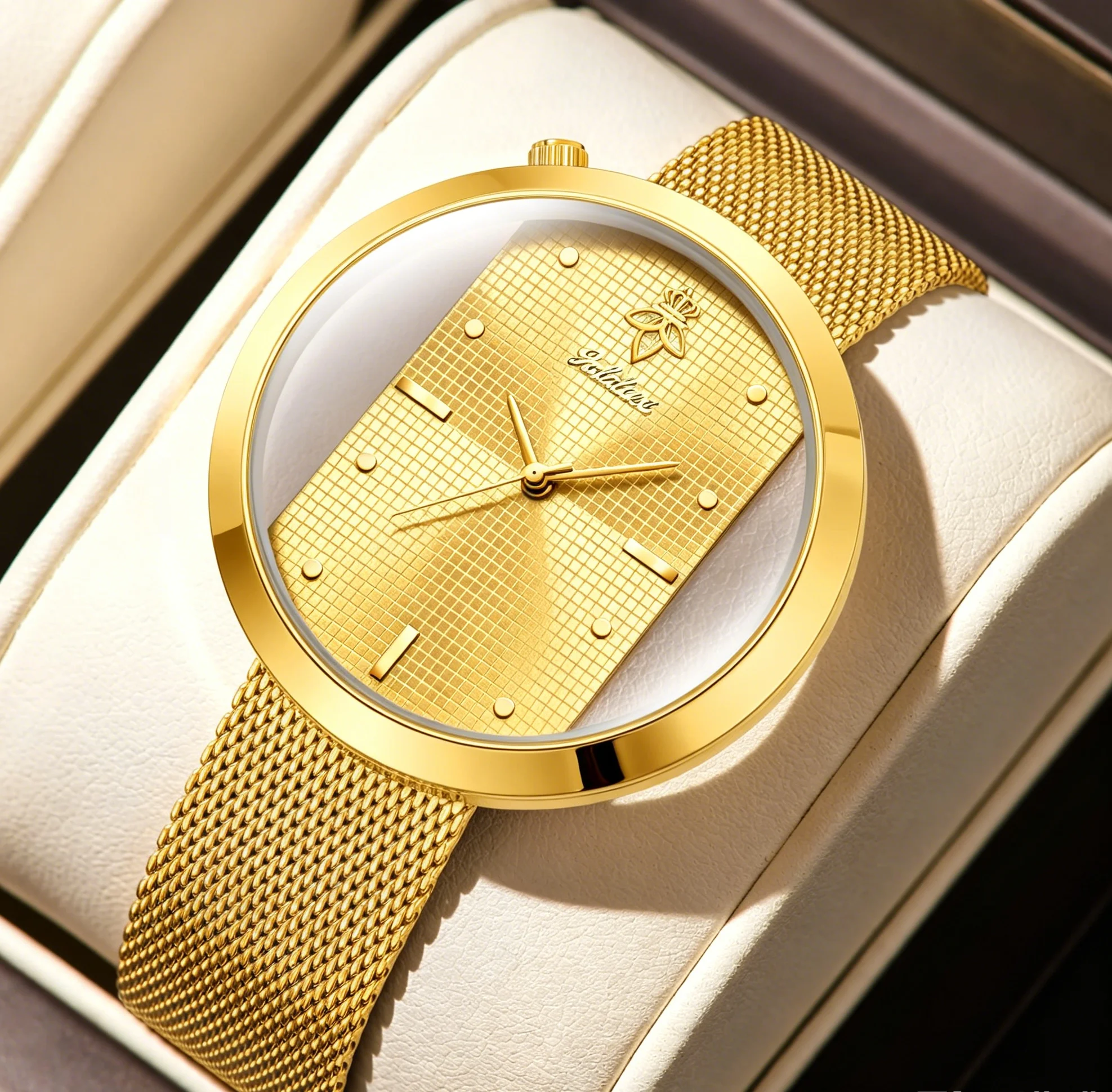 여성용 여성용 울트라 씬 골드 메쉬 시계 럭셔리 에메랄 - Luxury Watch Gift For Her 리뷰 및 가격