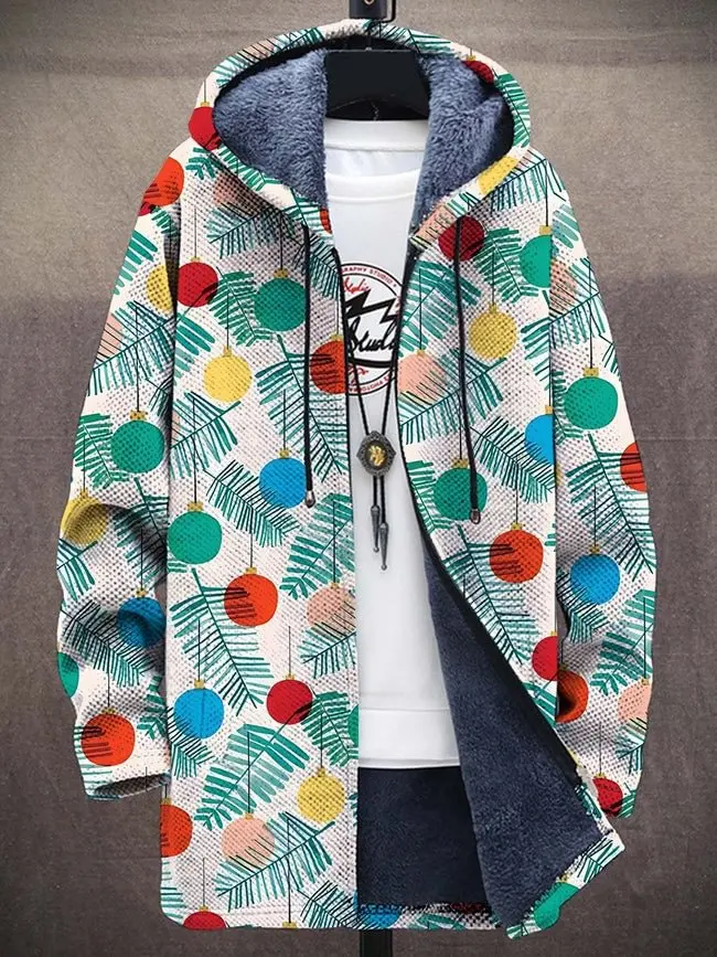 

Men's Christmas Fashion Plush Thick Long-Sleeved Sweater Coat Cardigan Hoodies Fleece Lined Sweater Coats