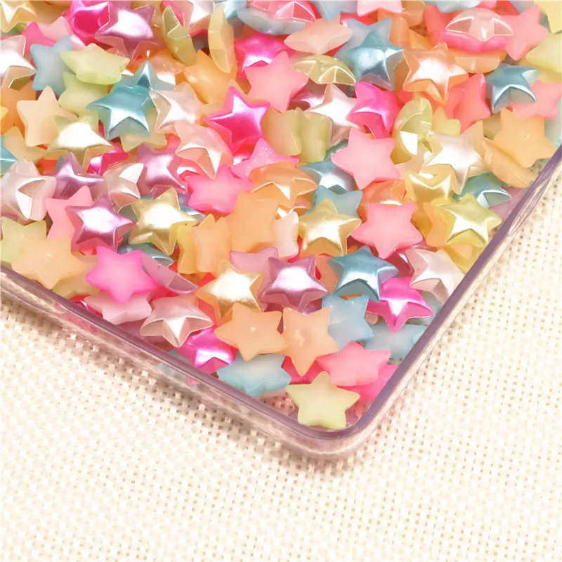 200pcs/lot 10mm Mix Colors flatback ABS resin Star Shape imitation pearl for scrapbooking,SP009