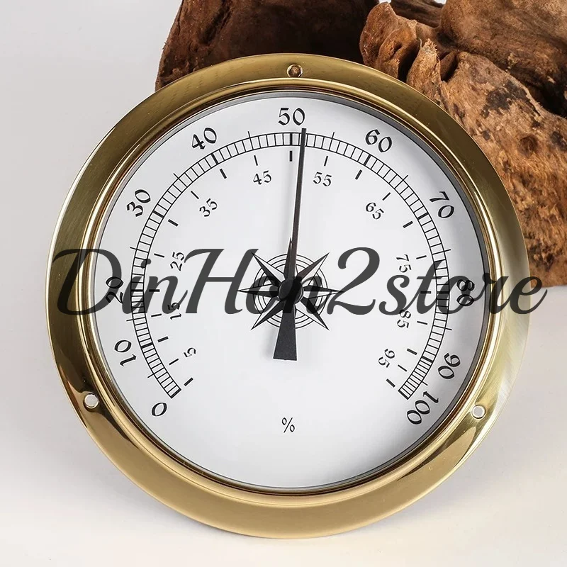 115Mm Copper Shell Marine Barometer Atmospheric Pressure Gauge Thermohygrometer Clock 4-piece Set