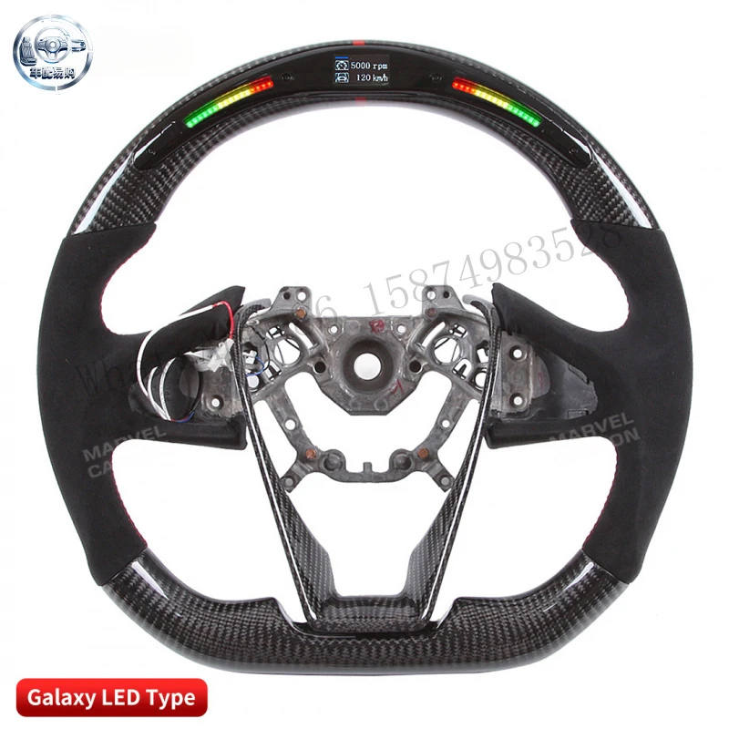 Suitable for Nissan Bluebird Sport Competition LED Carbon Fiber Steering Wheel with Mobile Controllable AP