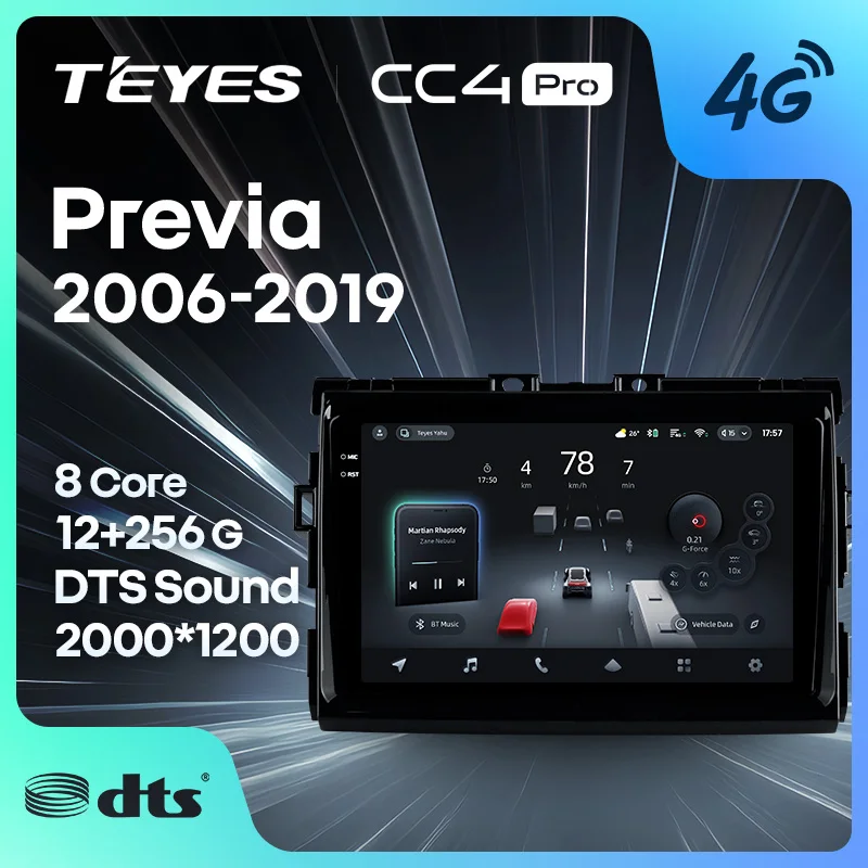TEYES CC4 PRO para Toyota Previa XR50 2006 - 2019, Radio CarPlay, Sistema Multimedia Estéreo, Car Play, Android Auto, Autoradio 2DIN