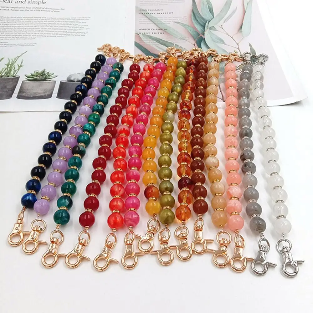 Resin Handbag Chain Exquisite Replaceable Colorful Stone Extension Bead Chain Phone Case Hanging Chain Bag Parts Accessories