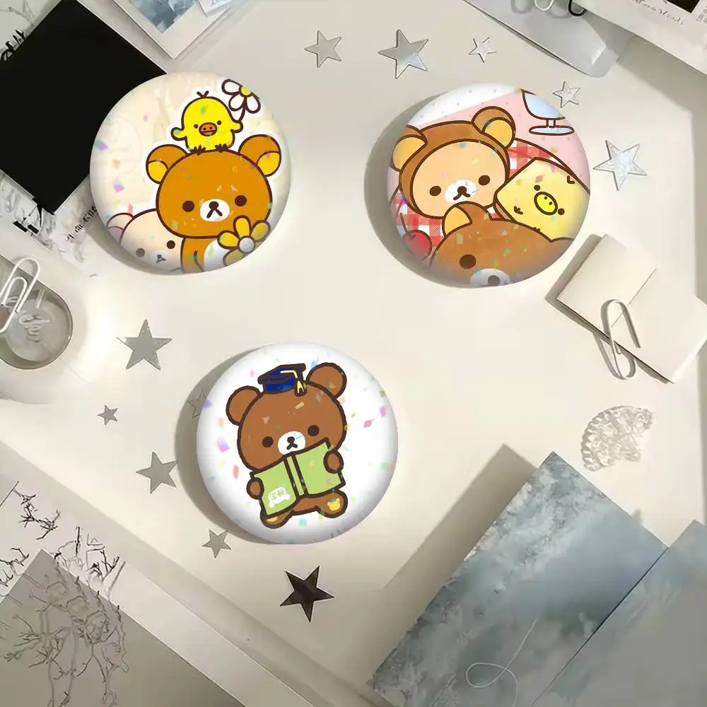 

Cute Kawaii Rilakkuma 25mm 32mm 44mm 58mm 75mm Brooches Badges Pins for Accessories Gift