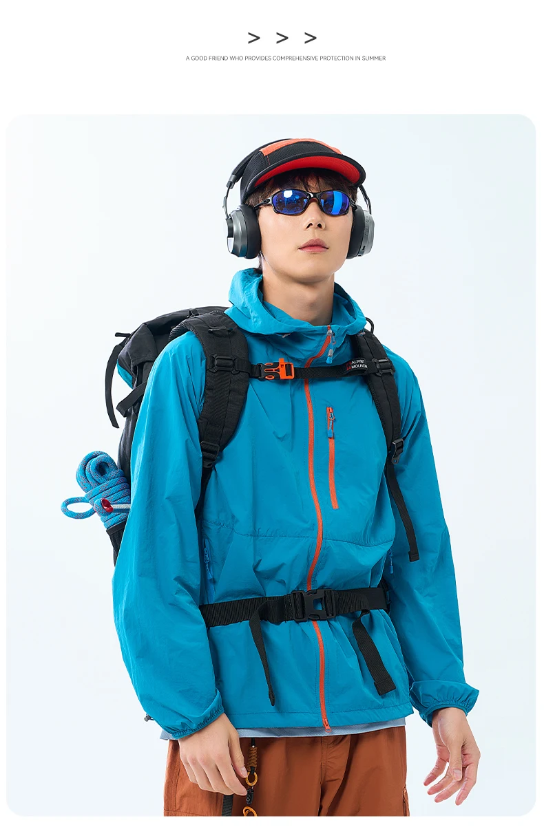 Lightweight Hooded Hiking Windbreaker Jacket for Trail Wear