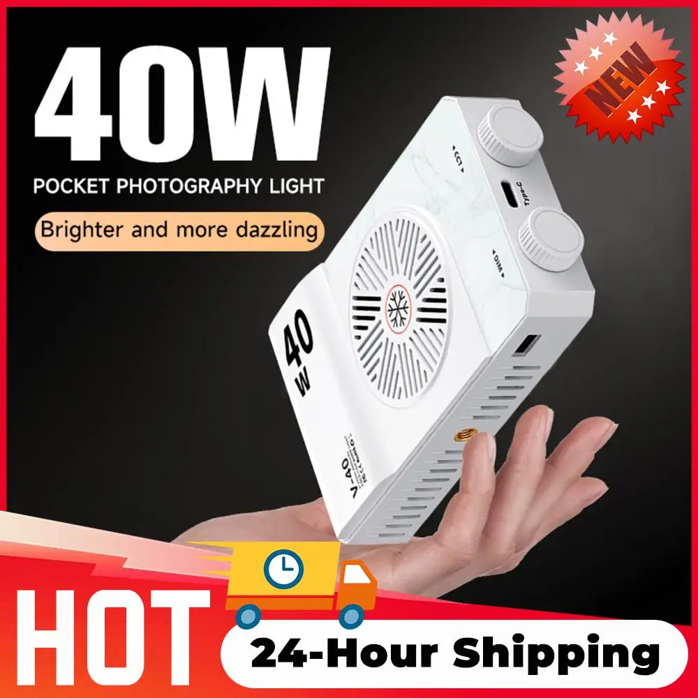 

Portable Lights Panel 4400mAh Rechargeable Video Light 40W LED Camera Light 2800K-9000K Handheld Fill Light Photography Lighting