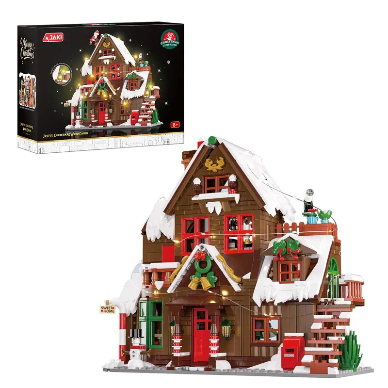 크리스마스 나무 집 빌딩 블록 DIY 창의적인 장식 건설 장난감 어린이를위한 소년 소녀 크리스마스 선물