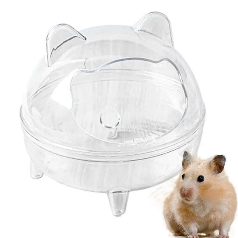 Hamster Sand Bath Container Full Transparent Urine Sand Basin Sauna Toilet For Small Pet Chinchilla Cage Animals Accessories