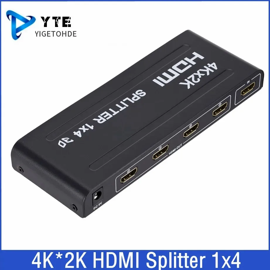 4K*2K 3D 1 In 4 Out HDMI-compatible Splitter 1080P 1X4 HDMI-compatible Signal Amplifier Multiple Display For HDTV DVD PS3 Xbox