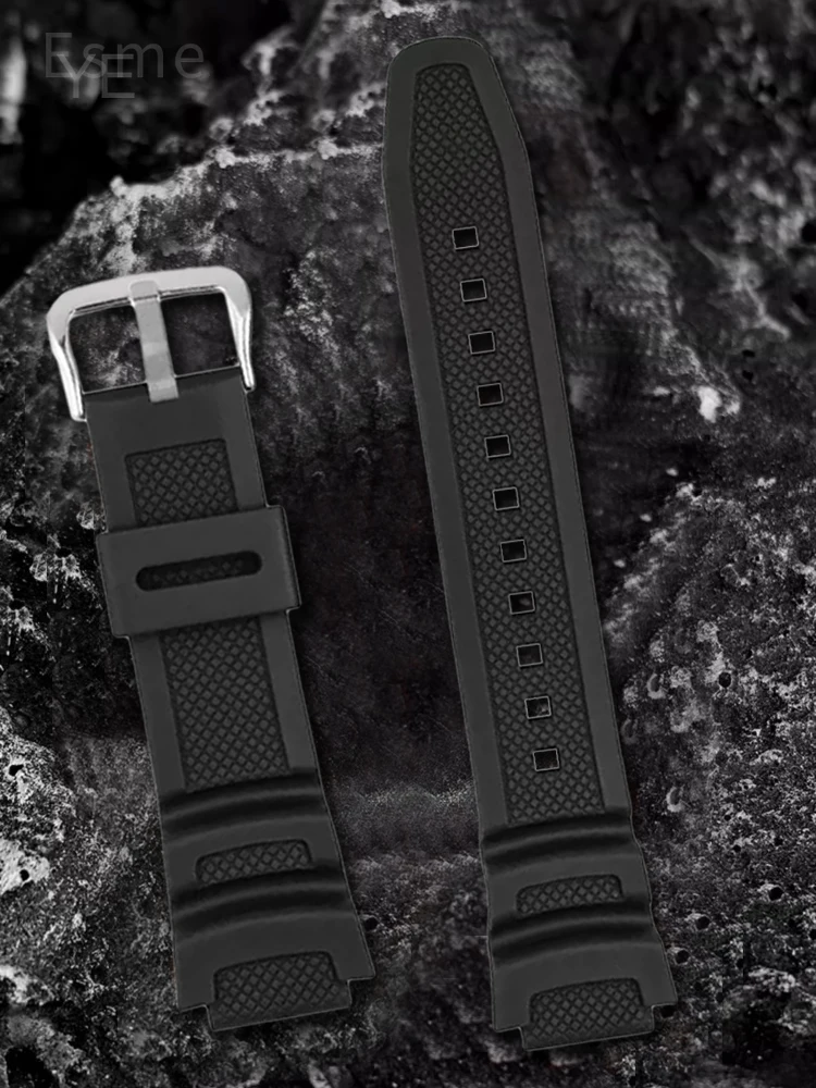 ل كاسيو AE-1000W W-215 AQ-S810W AQ-S800W قسط ساعة مطاطية حزام التكنولوجيا سريعة الجافة 18 مللي متر واجهة محدبة أزرق أبيض