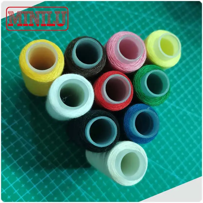 10pcs 40S2 Sewing Machine Thread Spools 100% Polyester Hand Threads 180yards/Roll Dyed White Black DIY Sewing Accessories