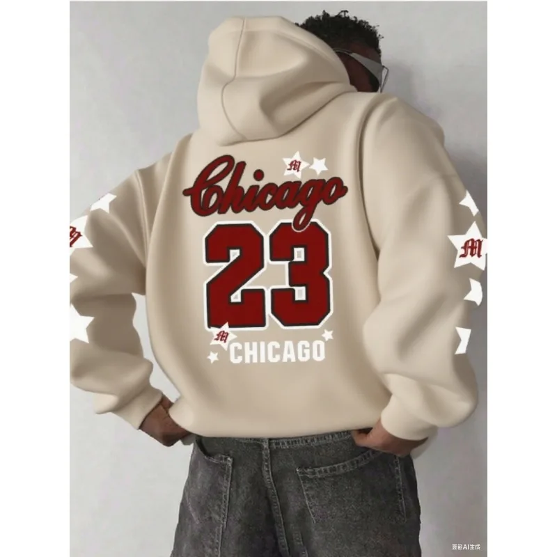الرجال شيكاغو 23 أغطية رأس مطبوعة لخريف/شتاء المرأة عادية فضفاض Y2k تنفس التجفيف السريع البلوز الهيب هوب هوديس القمم