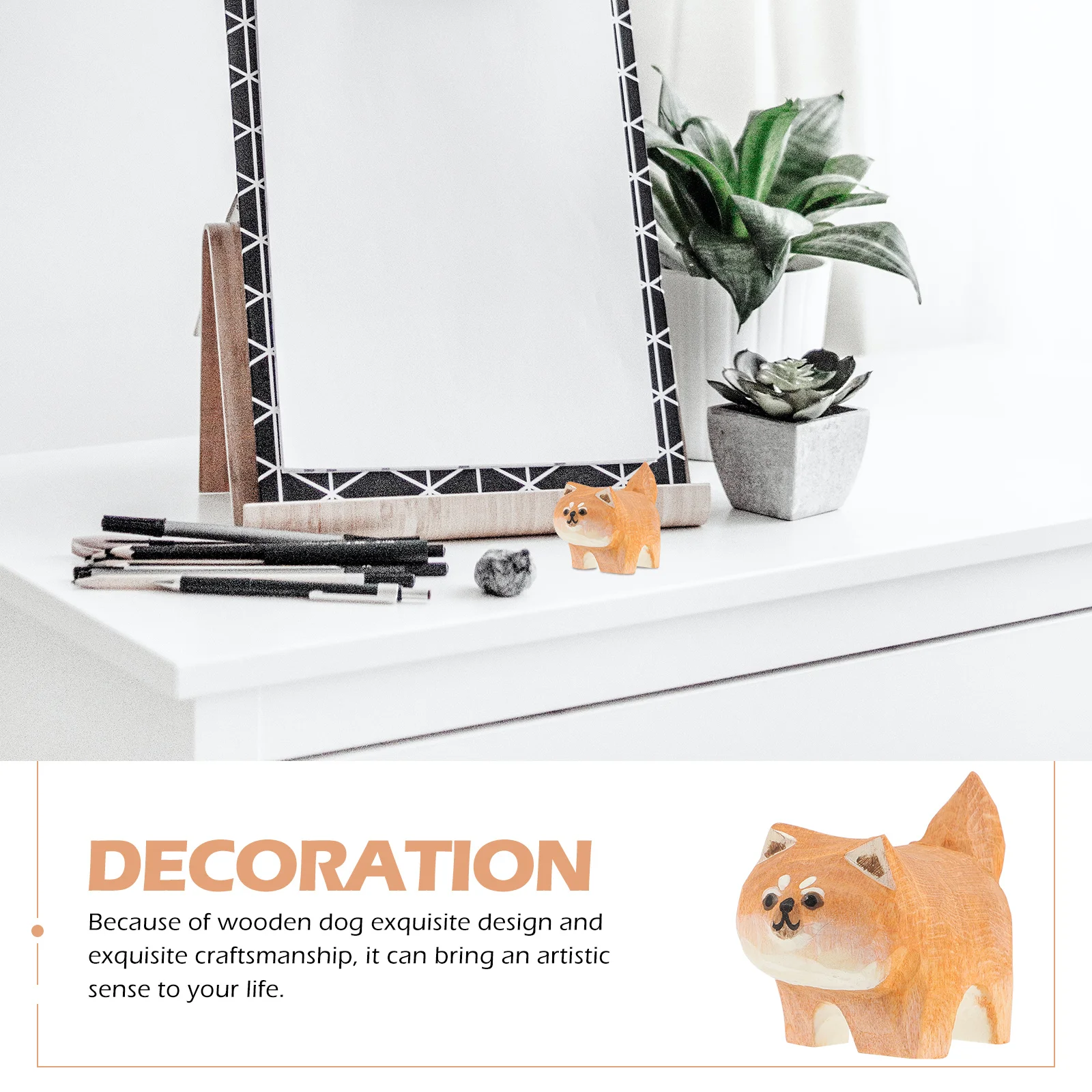 Inu الخشب النحت مصغرة نحت غرامة اتقان غرفة المعيشة غرفة نوم دراسة ديكور سطح المكتب التبعي