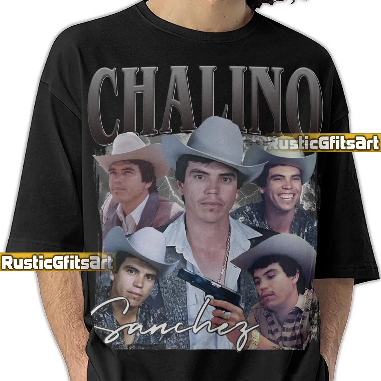 Camiseta Vintage Chalino Sánchez Bootleg, Rosalino Felix Corridos Singer Retro para Fans, Lavada, Suave, Unisex, Transpirable