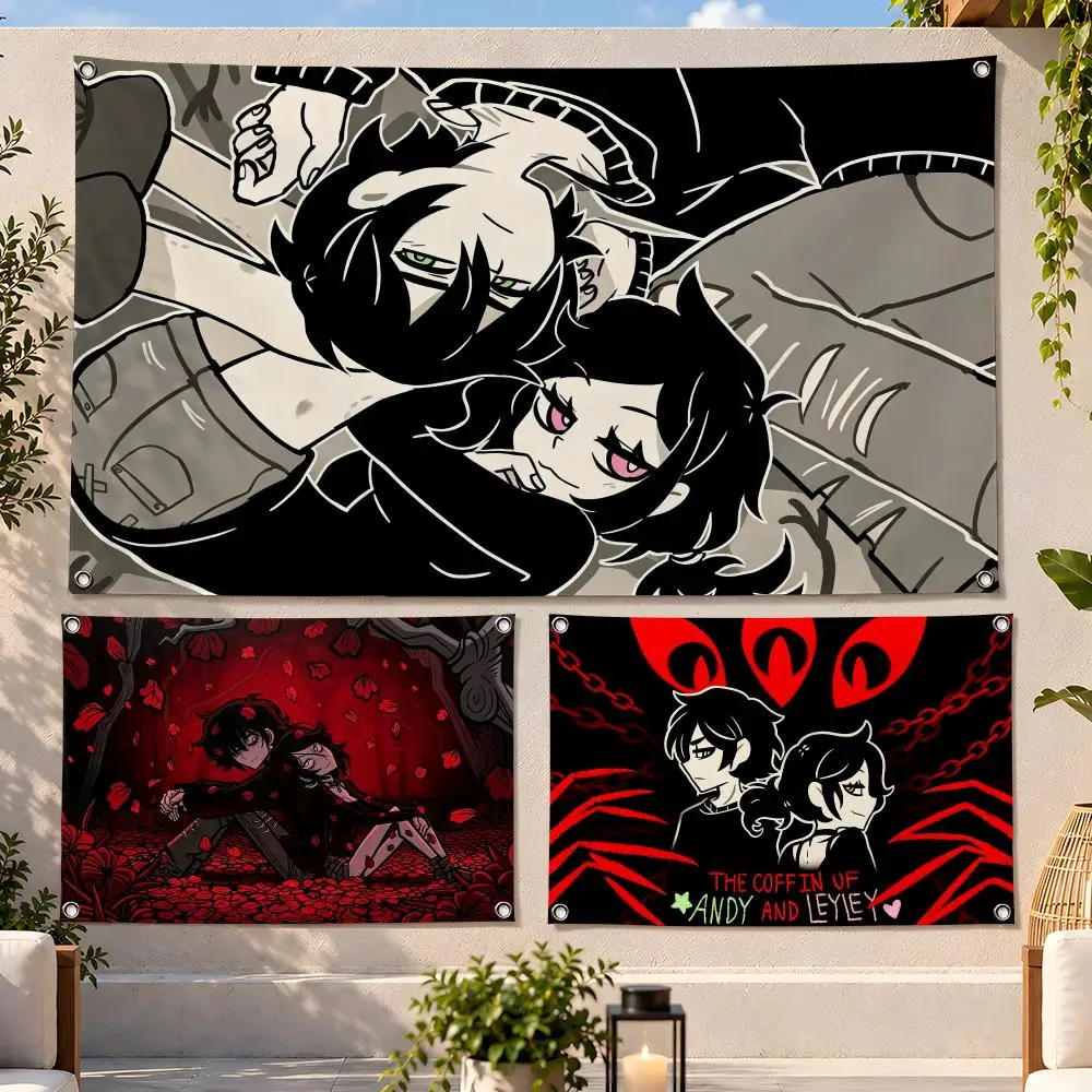 Game The Coffin of Andy and Leyley Flags Fan Flag Banner Wall Hanging Outdoor Yard Camping Dorm Garage Party Home Decor Gift