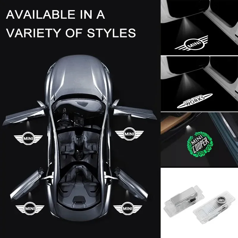 

2PC For MINI Cooper One S JCW R56 R55 R53 F55 F56 R57 R60 Car Door Welcome Lamps HD LED Laser Projectaor Lights Auto Accessories