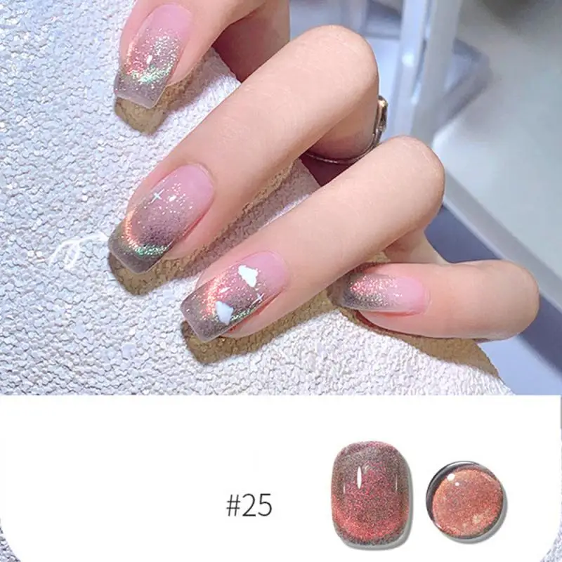 لامعة 10 مللي العلاج بالضوء لاصق هلام السلس حساسة 30 لون طلاء الأظافر دائم اللون القطط العين مسمار الغراء