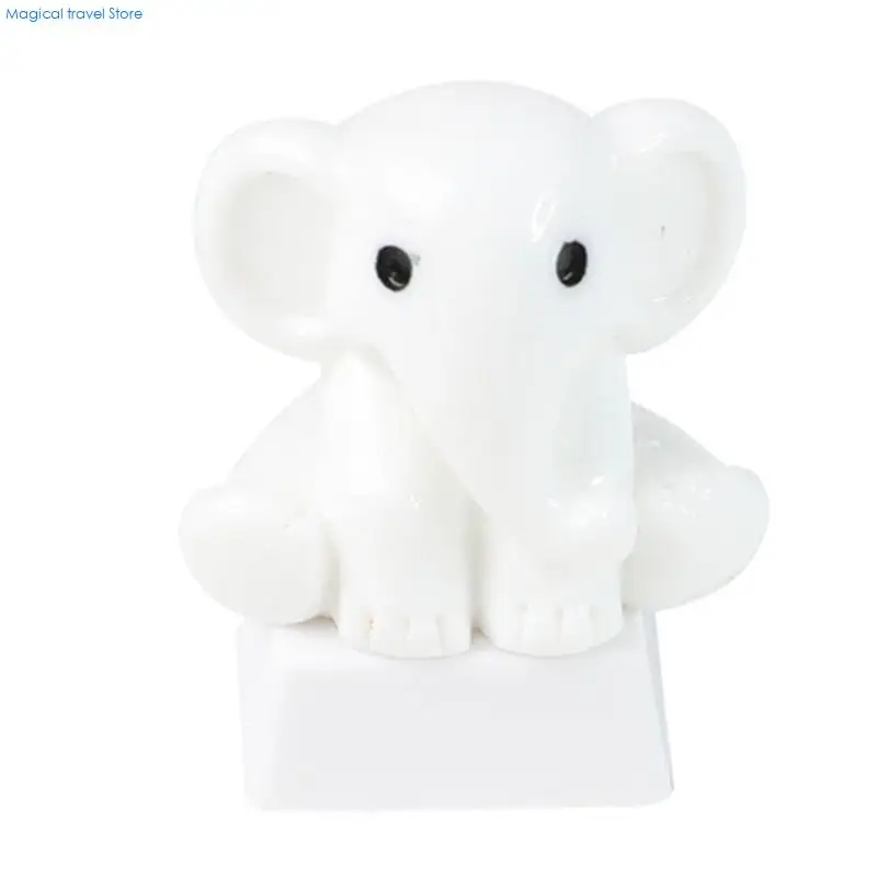 N2UB 3D Resin Keycap Lovely Little Elephant Keycap for Mechanical Keyboards 3D Resin Keycap for Personalizing Touch Gift