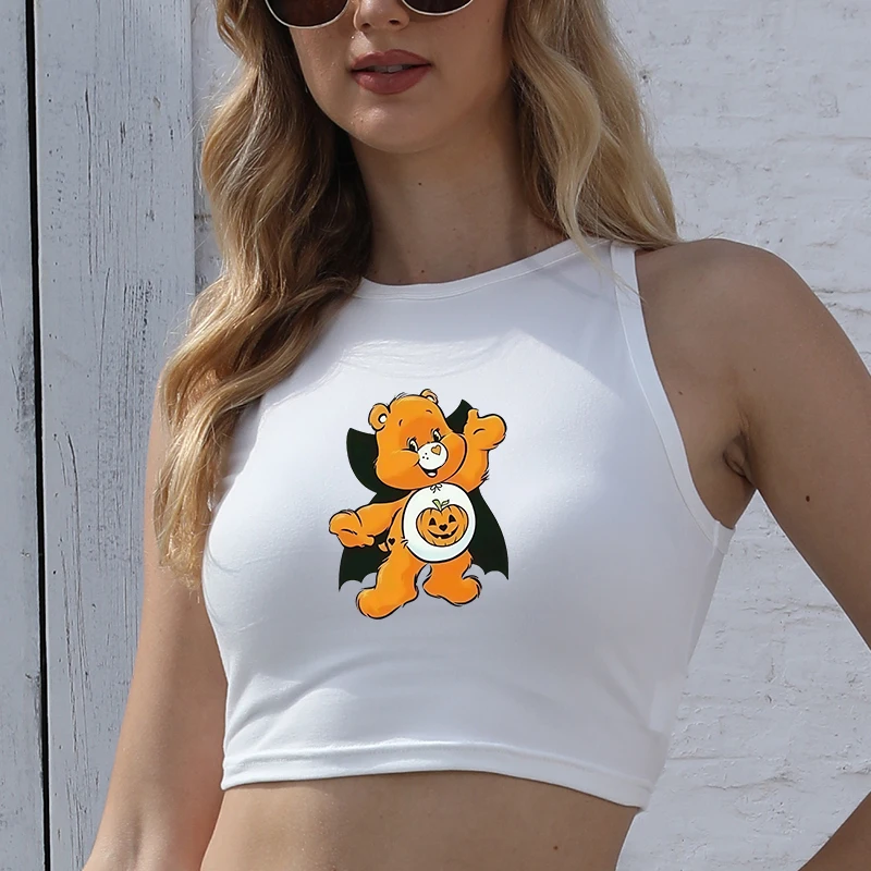 

Disney Women's Cropped Tank Top Halloween Casual Trendy Tank Top New Trend Anime Fashion Kawayi Simple Outdoor Daily Wear
