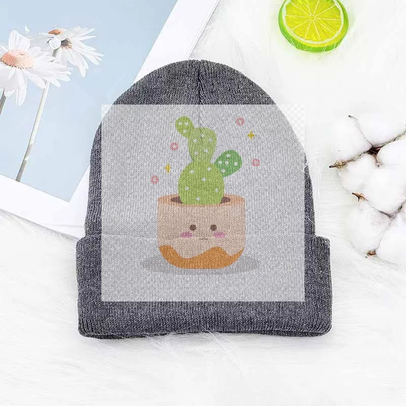 Autumn/Winter Solid Color Knitted Retro Round Top Hat Outdoor Cold-Proof Windproof Flat Head Hat