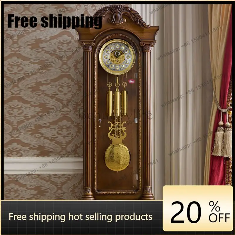 Best Sellers Floor Clock European-style Villa Vertical Living Room Clock Chinese Retro American Pendulum Clock Classical