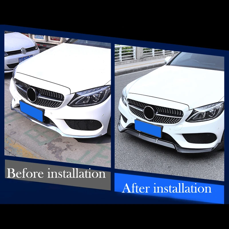 Front Bumper Lip Body Kit Spoiler Splitters Diffuser For Mercedes Benz C Class Klass W205 C205 Coupe C200 C250 C260 C300 C400