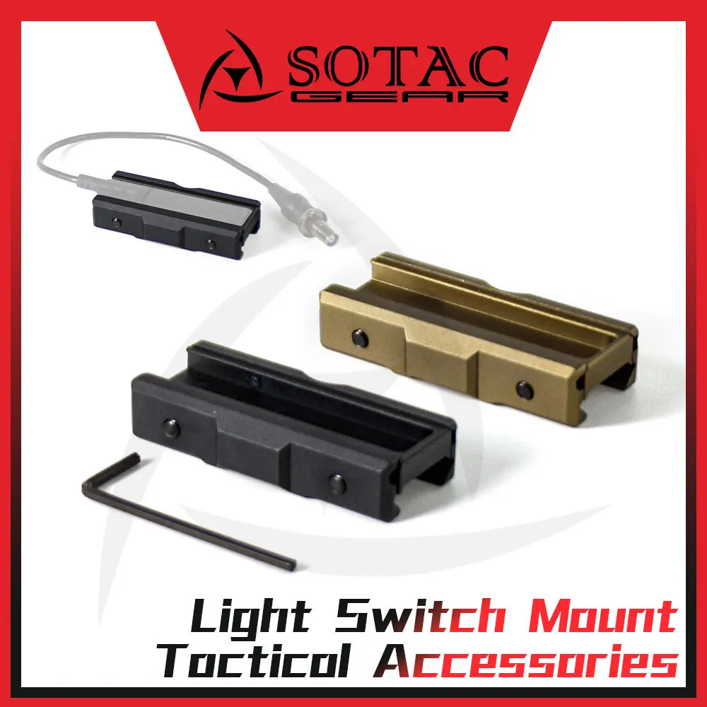 SOTAC-GEAR Tactical Flashlight Pressure Switch Mount Slot For M300 M600 PEQ DBAL-A2 MLOK Keymod Picatinny 20mm Rail