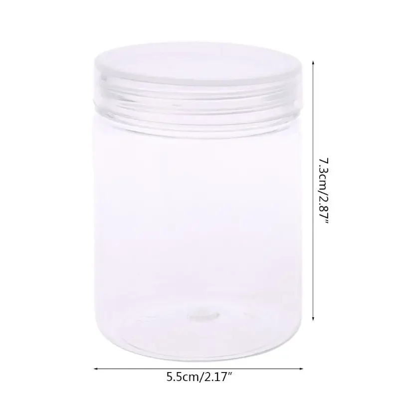 150ml Round Clear PET Container Jar Pot Bottle For DIY Clay Makeup Cosmetic Cream Box Square With Lid X7YD