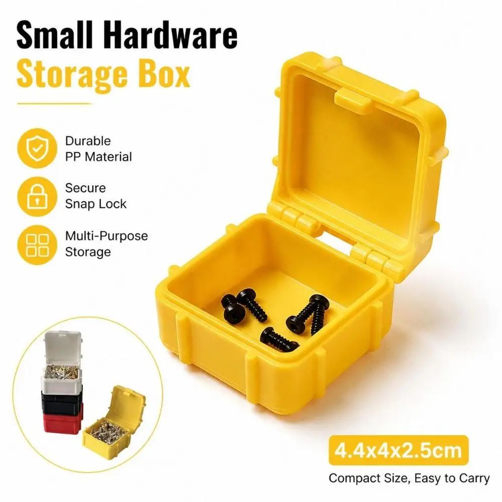 1Pcs Stackable Design Small Hardware Storage Box Sealed Bayonet Lid PET Material Stackable Storage Box Compact Size