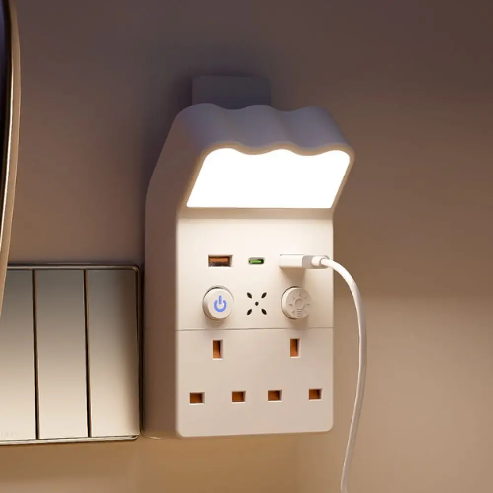 USB Quick Charge Smart Remote Night Light Remote Control LED Night Light Power Outlet Flame-Retardant Plastic
