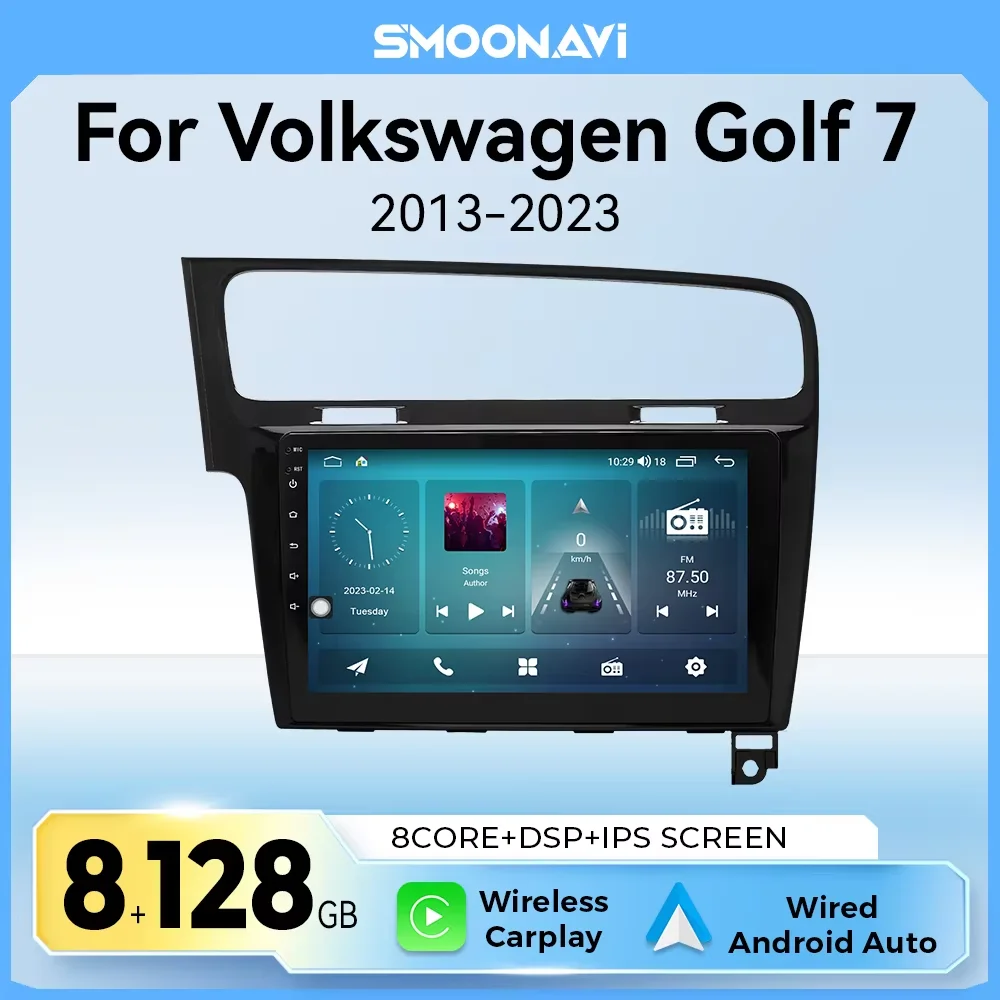 AI Voice Wireless CarPlay Android Auto Radio for VW Golf 7 2013-2017 Car Multimedia 128GB GPS 2din autoradio DSP