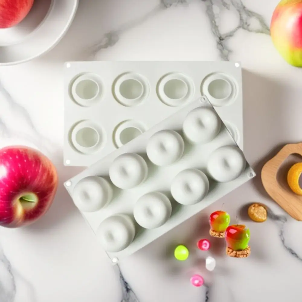 8/15 Cavity Apple Silicone Mold Food Grade Silicone Flexible Pudding Mold Handmade BPA Free DIY Cake Decorating Tools Chocolate